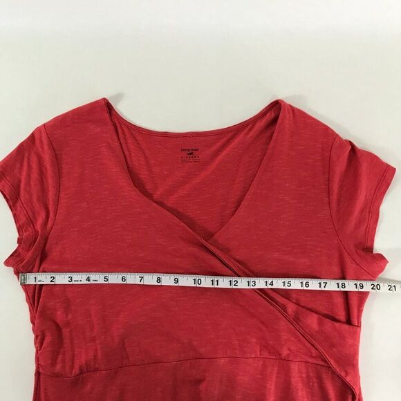 Horny Toad Empirical Dress Women's XL Orange Faux Wrap Stretch Knit Surplice - Picture 7 of 13